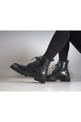 Leren Derby Boots Regular - Zwart