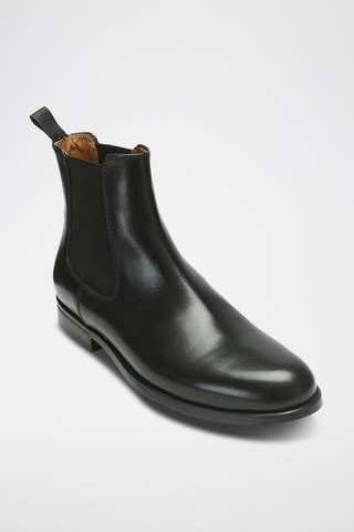 Botins Chelsea em couro Regular - Preto