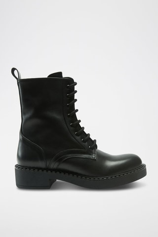 Botins regular de couro - Preto