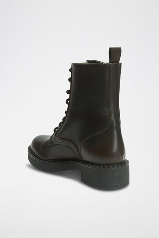 Botins regular de couro - Castanho