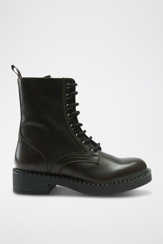 Botins regular de couro - Castanho