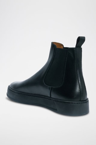 Botins Chelsea em couro Regular - Preto