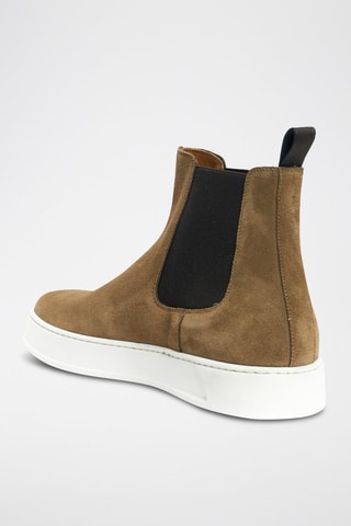 Botins Chelsea em nobuck Regular - Castanho