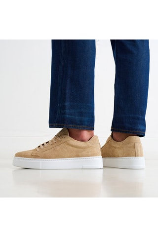 Sapatilhas em nobuck Regular - Bege