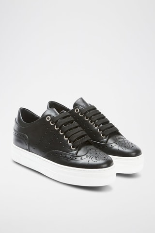 Sapatilhas em couro Comfort Preto