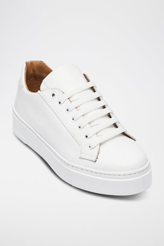 Sapatilhas em couro Regular - Branco