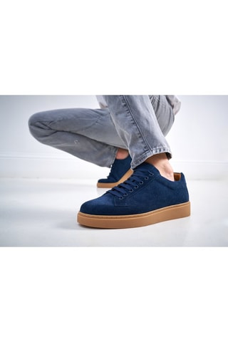 Sapatilhas em nobuck - Azul-marinho