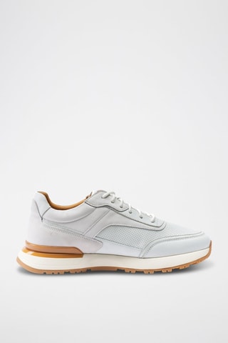 Sapatilhas regular em couro - Branco