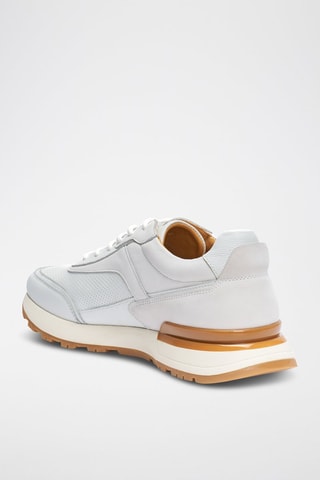 Sapatilhas regular em couro - Branco