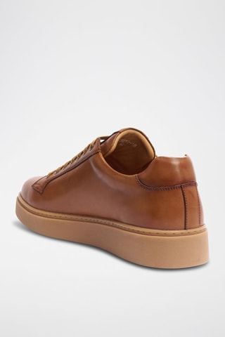 Sapatilhas regular em couro - Camel