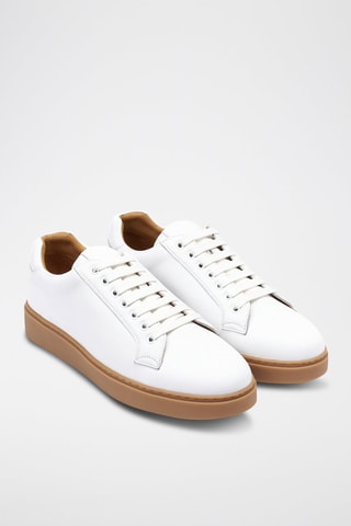 Sapatilhas regular em couro - Branco