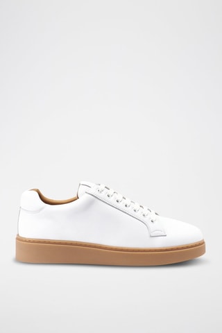 Sapatilhas regular em couro - Branco