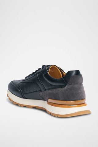 Sapatilhas regular em couro - Preto