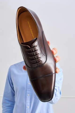Richelieus em couro Oxford - Castanho-escuro