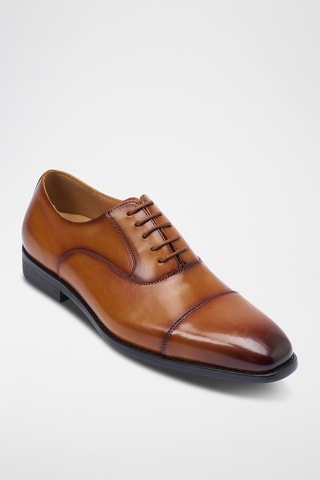 Richelieus em couro Oxford - Castanho