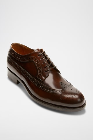 Derbies de couro envernizado Wing - Castanho
