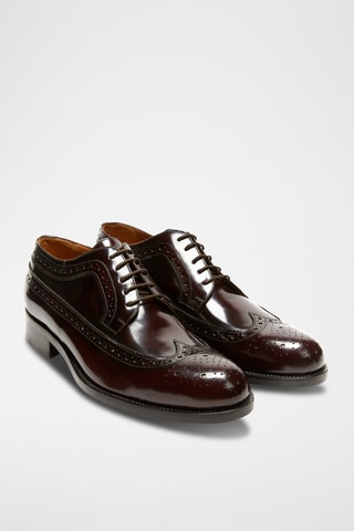 Derbies de couro envernizado Wing - Bordô