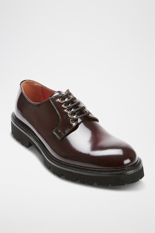 Derbies de couro envernizado Clement - Bordô