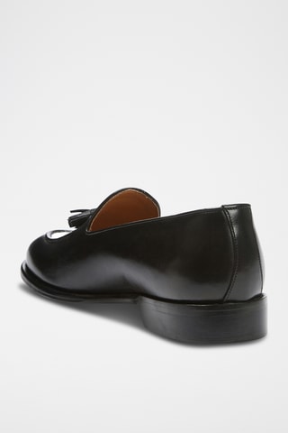 Mocassins de couro Tassel - Preto