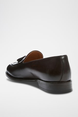Mocassins de couro Tassel - Castanho-escuro