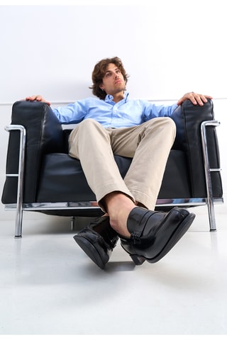 Mocassins de couro envernizado Penny - Preto