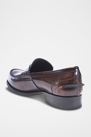 Mocassins de couro envernizado Penny - Castanho