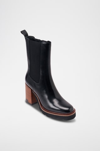 Leren Chelsea Boots Heeled - Zwart