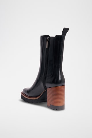 Leren Chelsea Boots Heeled - Zwart