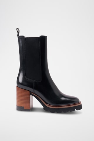 Leren Chelsea Boots Heeled - Zwart