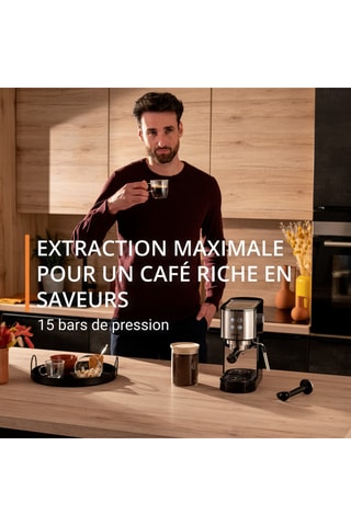 Cafetière expresso manuelle en acier inoxydable - 1 l