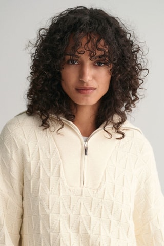 Pull relaxed en laine mérinos - Crème