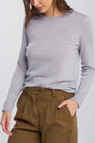 Pull relaxed en laine mérinos - Gris clair