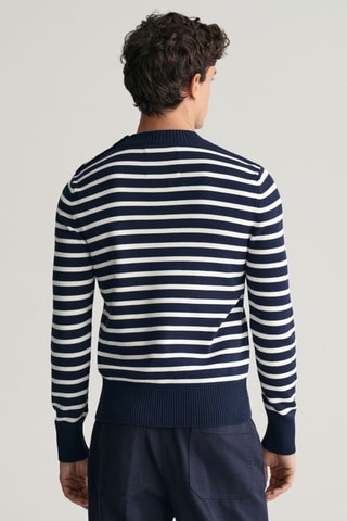 Pull slim en coton biologique - Bleu marine