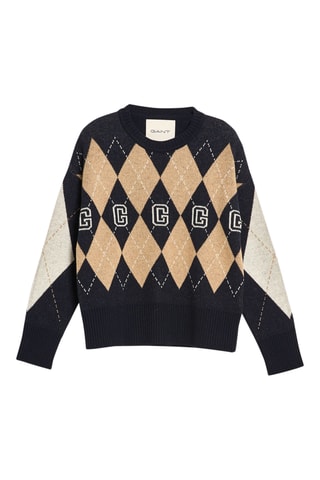 Pull regular en laine - Bleu marine