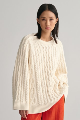 Pull oversize en laine mérinos - Crème