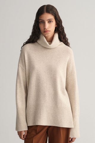 Pull relaxed en laine - Beige