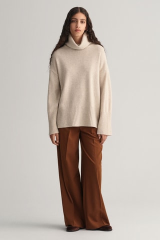 Pull relaxed en laine - Beige