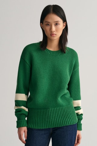 Pull relaxed en laine mérinos - Vert