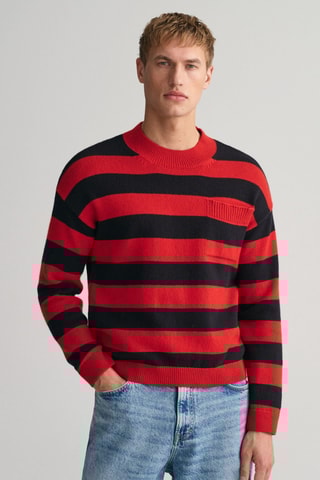 Pull relaxed en laine - Rouge