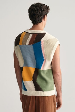 Pull relaxed sans manches - Crème