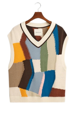 Pull relaxed sans manches - Crème