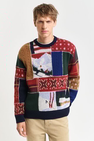 Pull relaxed en laine - Multicolore