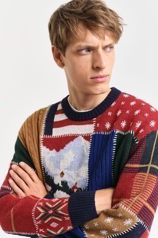 Pull relaxed en laine - Multicolore