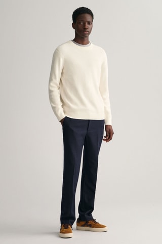 Pull regular en laine mérinos - Crème