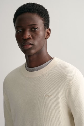 Pull regular en laine mérinos - Crème