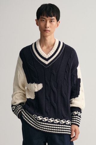 Pull oversize en laine - Bleu marine