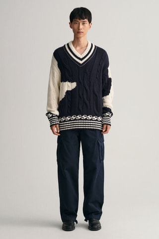 Pull oversize en laine - Bleu marine