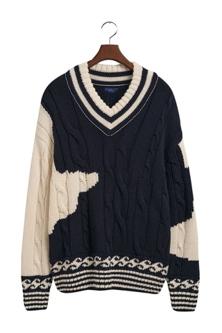 Pull oversize en laine - Bleu marine