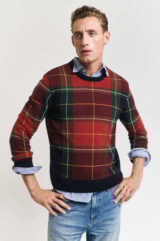 Pull regular en laine - Rouge