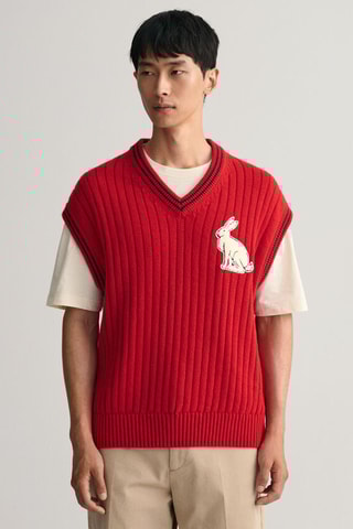 Pull en laine sans manches - Rouge